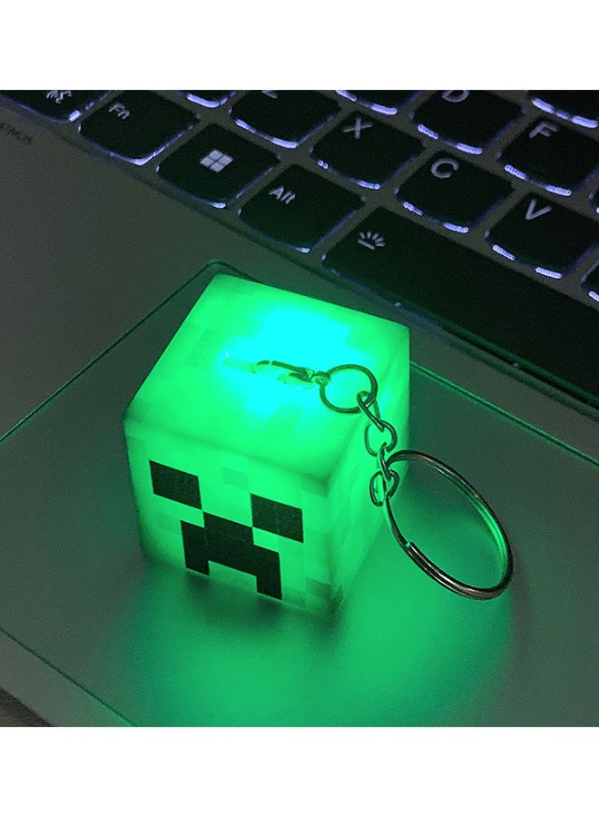 Minecraft Creeper Glowing Keychain Night Light USB Rechargeable Portable LED Lamp Durable ABS Keyring for Fans Perfect for Backpack Decor Nighttime Use Party Favors Collectible Gifts - Image 5